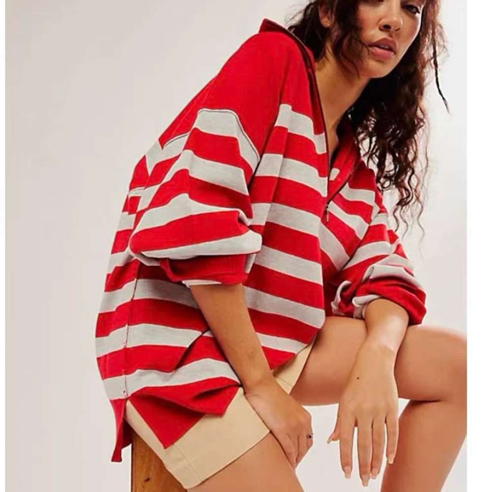 FREE PEOPLE Coastal Stripe Pullover